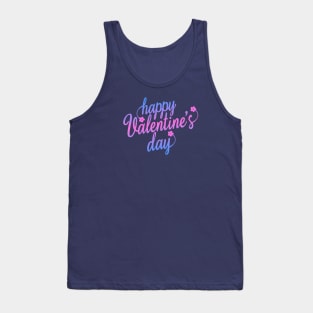 Cute Happy Valentine's Day Calligraphy Greeting Tank Top